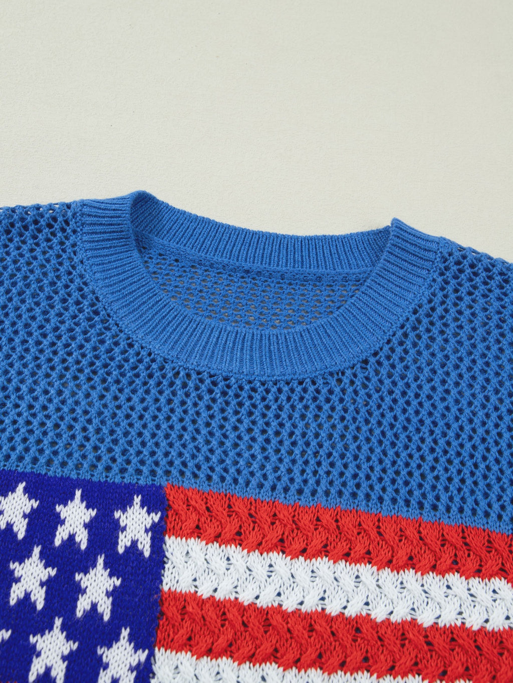 Flag Graphic Short Sleeve Sweater Top for Women