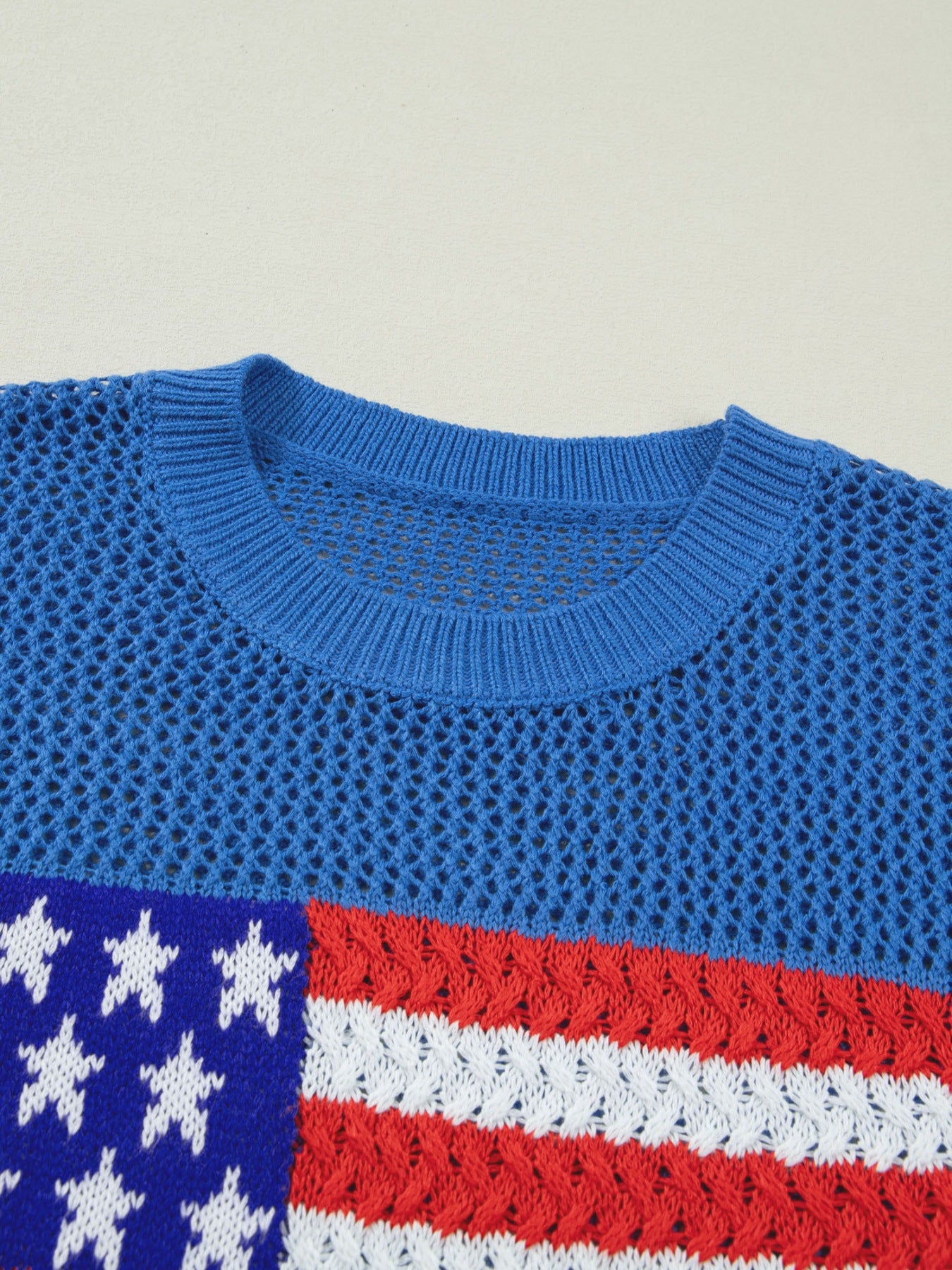 Flag Graphic Short Sleeve Sweater Top for Women