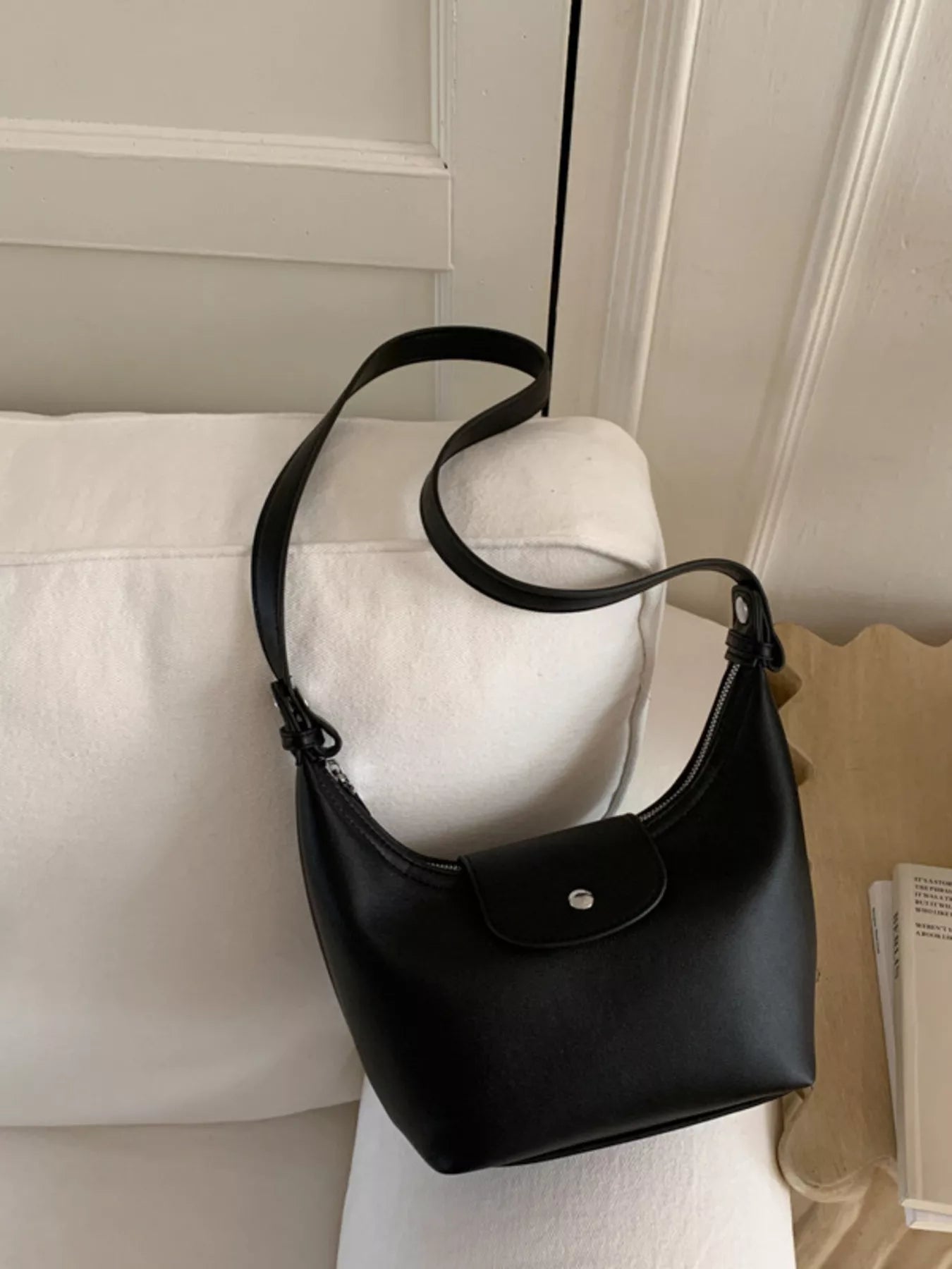PU Leather Crescent Shoulder Bag for Women