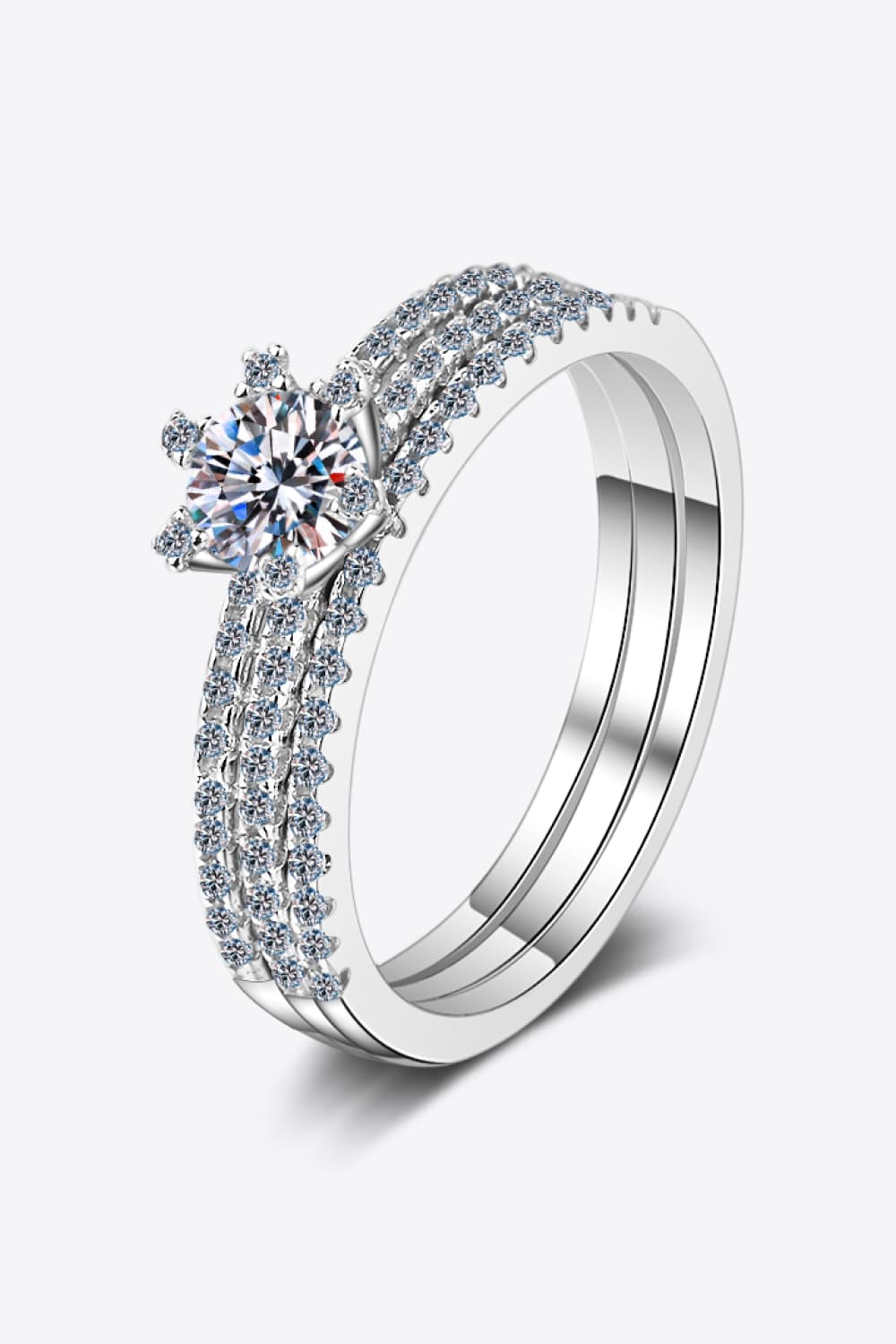 Moissanite 925 Sterling Silver Ring Set for Women