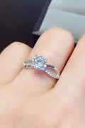 2 Carat Moissanite Crisscross 925 Sterling Silver Ring for Women
