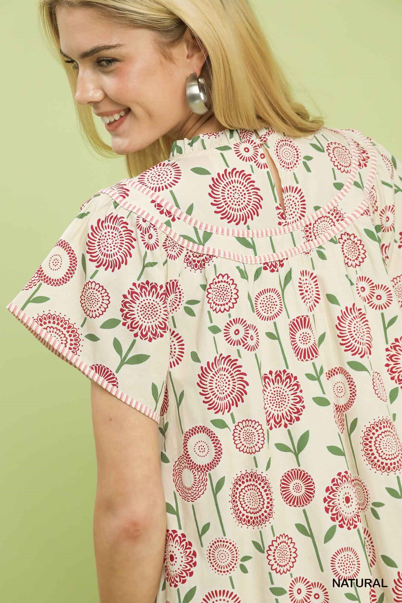 Floral Print Tiered Babydoll Dress for Women