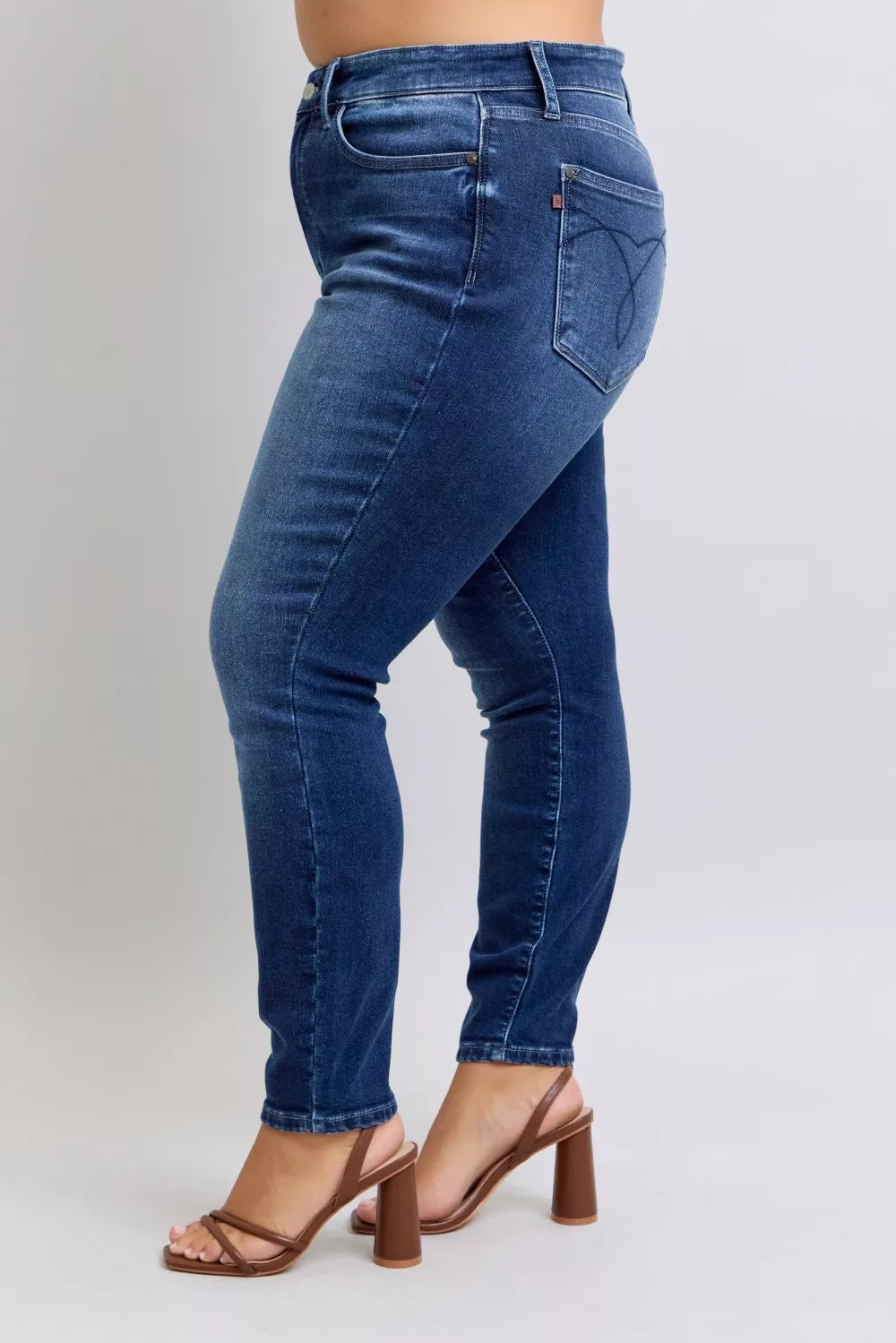 Washed Thermal Skinny Jeans Plus Size for Women