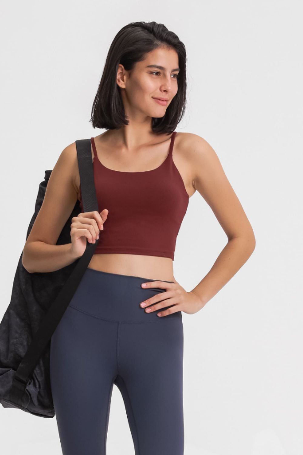 Feel Like Skin Scoop Neck Sports Cami in Turquoise for Women
