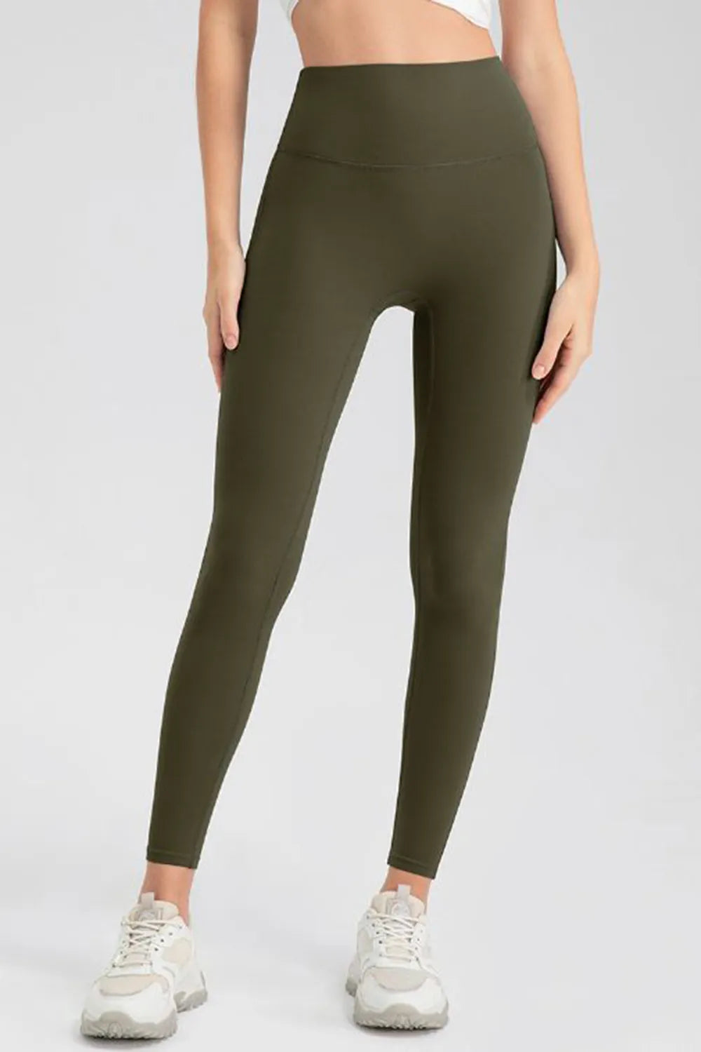 High Waist Skinny Active Pants in Matcha Green for Women