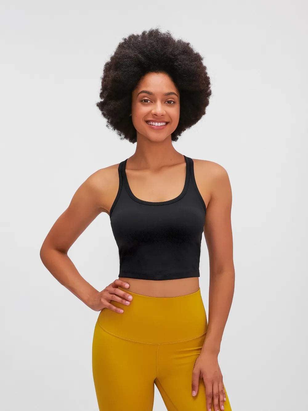 Scoop Neck Active Tank with Detachable Chest Pads in Dusty Pink for Women