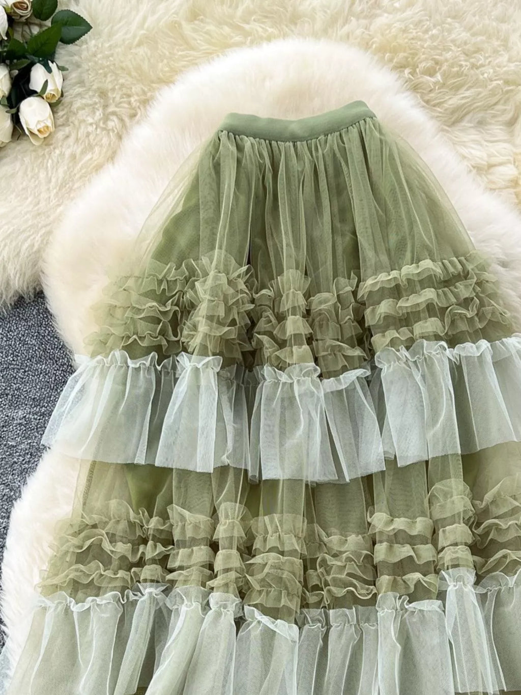 Ruffle Tulle Skirt for Women