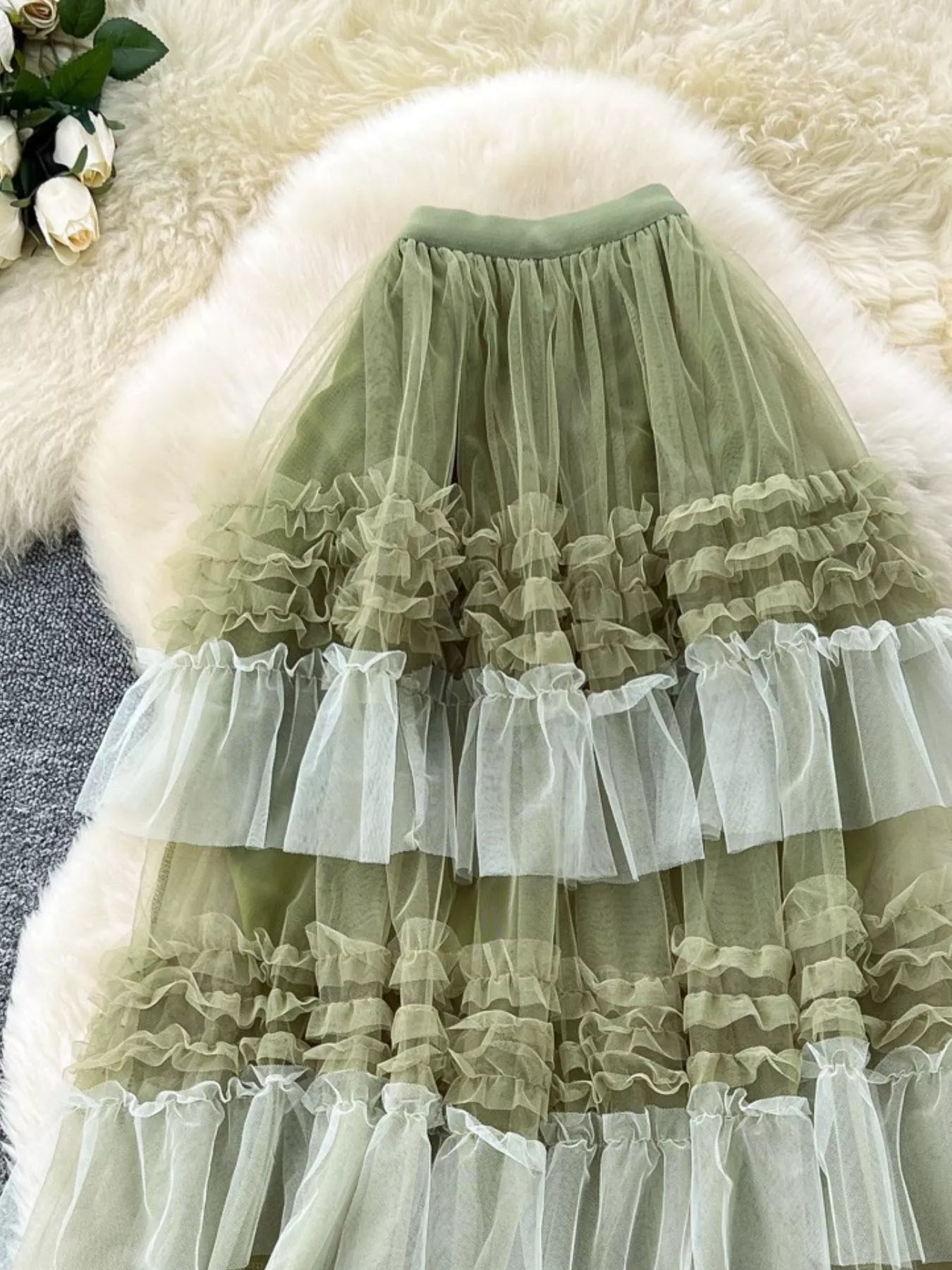 Ruffle Tulle Skirt for Women