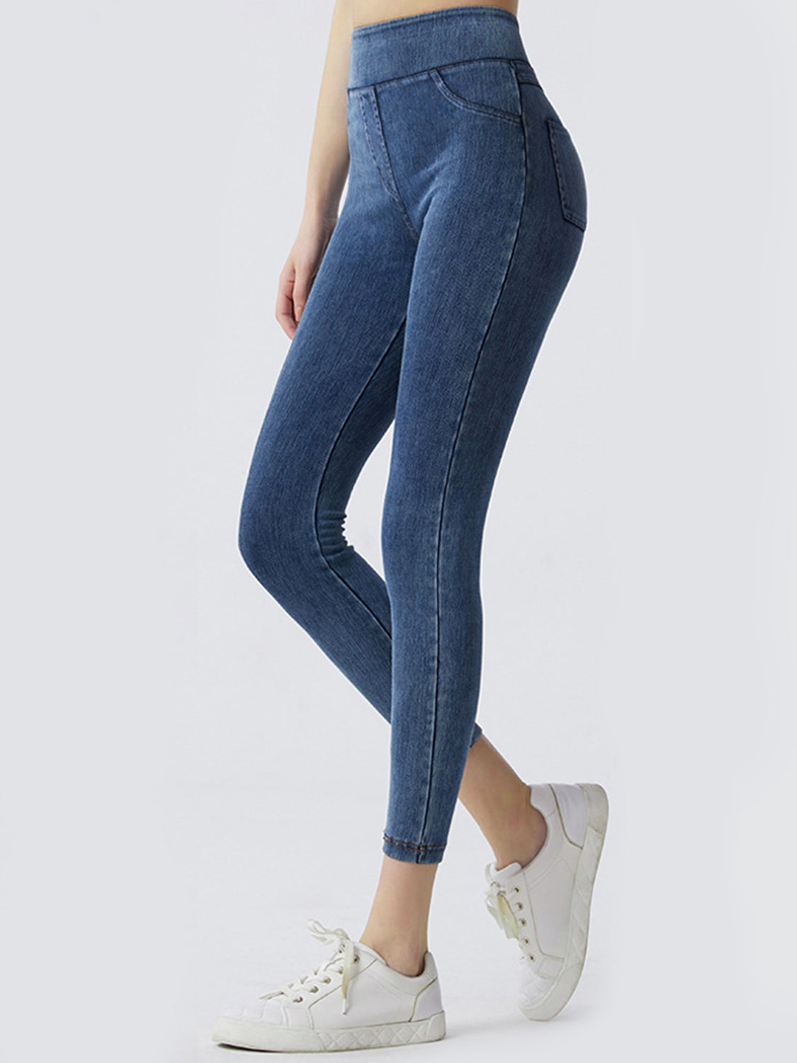 Wide Waistband Sports Leggings in Dark for Women