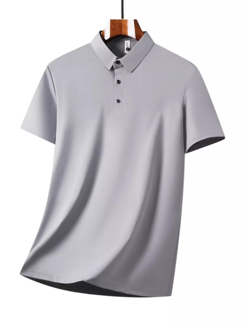 Plus Size Button Detail Short Sleeve Top and Pants Set in Black for Men
