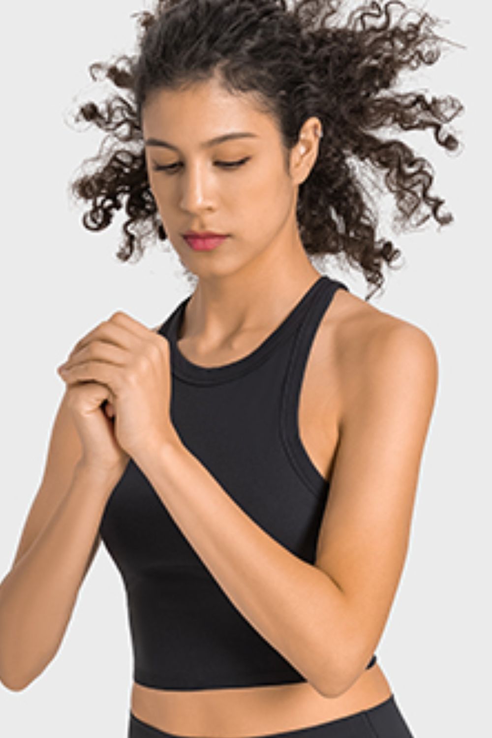 Racerback Cropped Sports Tank in Cerise for Women