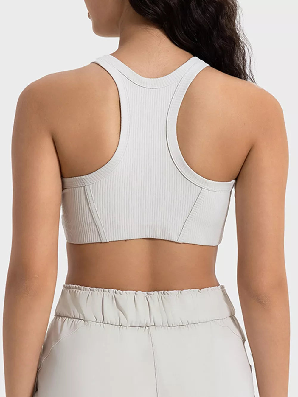 Wide Strap Cropped Sport Tank in White for Women