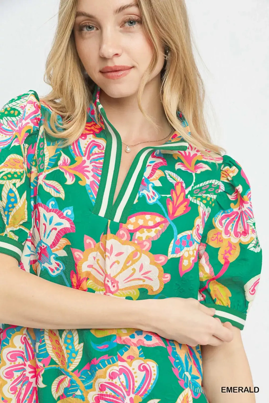 Jacquard Paisley Print Puff Sleeve Tunic Dress for Women