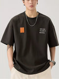 Round Neck Short Sleeve T-Shirt Plus Size in Classic in Black for Men