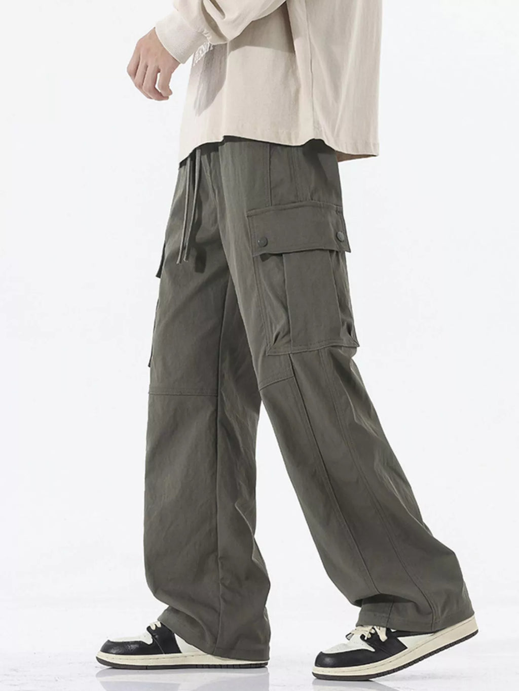 Loose Fit Cargo Pants Plus Size in Black for Men