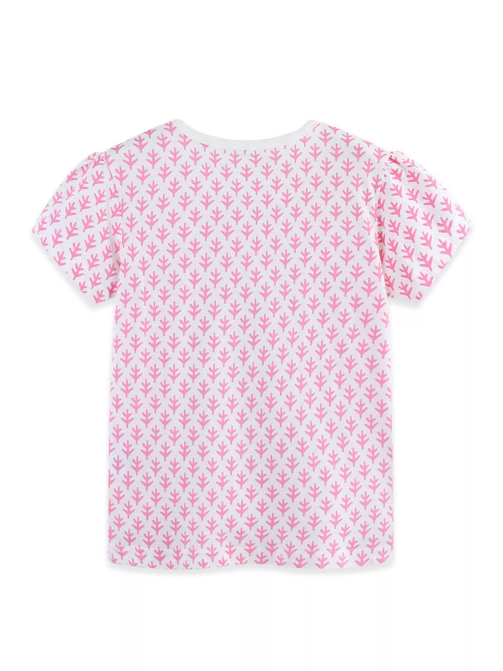 Seahorse Print Short Sleeve T-Shirt in Blush Pink for Girls