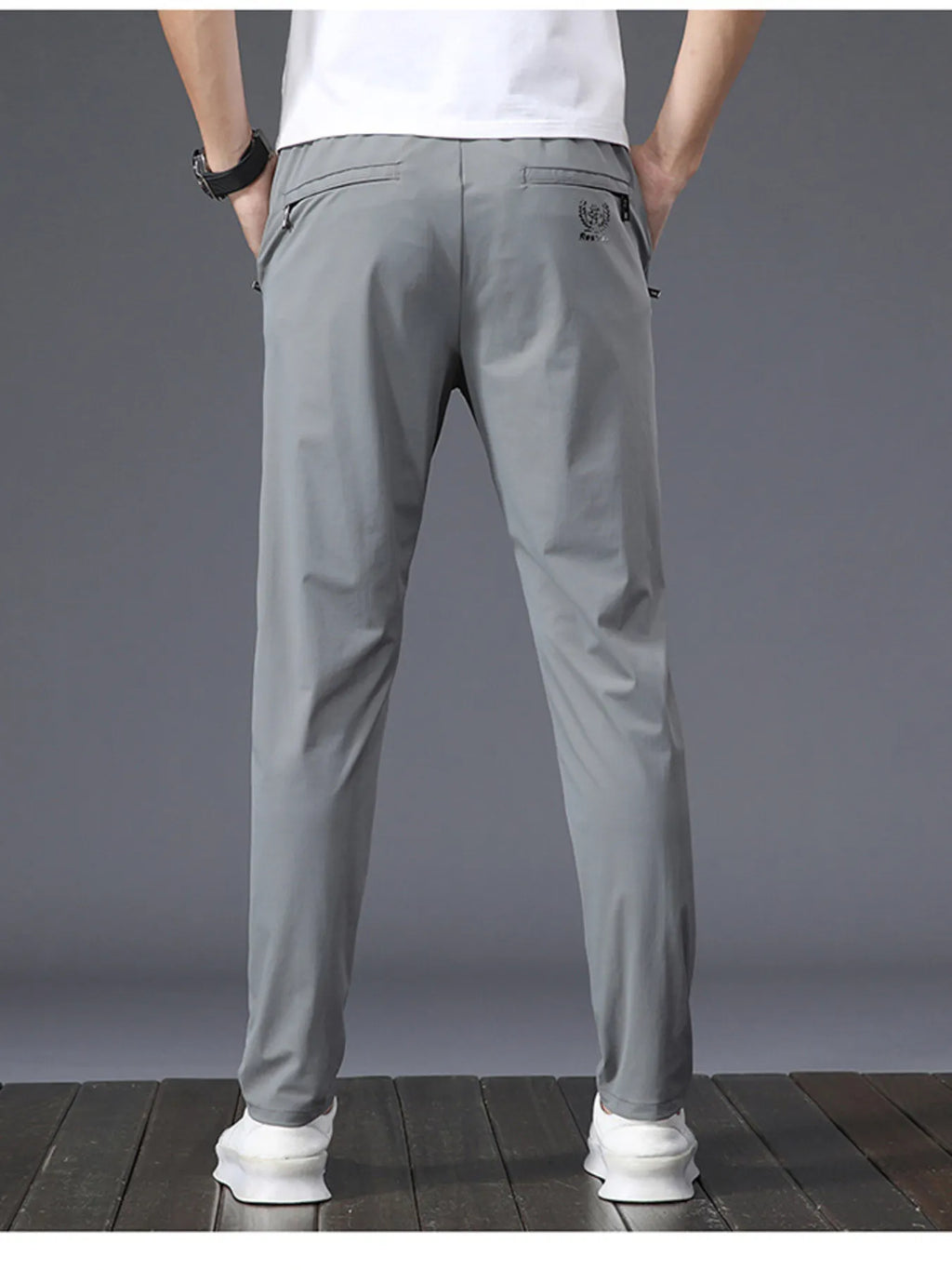 Slim Fit Pants in Black for Men