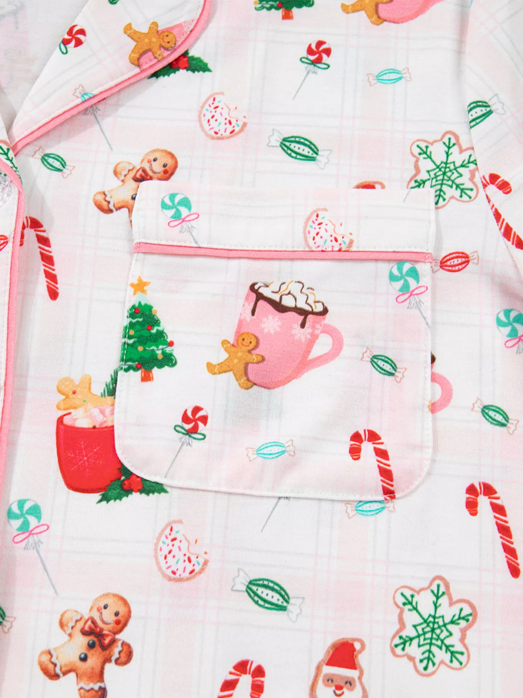 Christmas Spirit Cute Holiday Print Short Sleeve Shirt and Pants 2pcs Pajama Set for Women