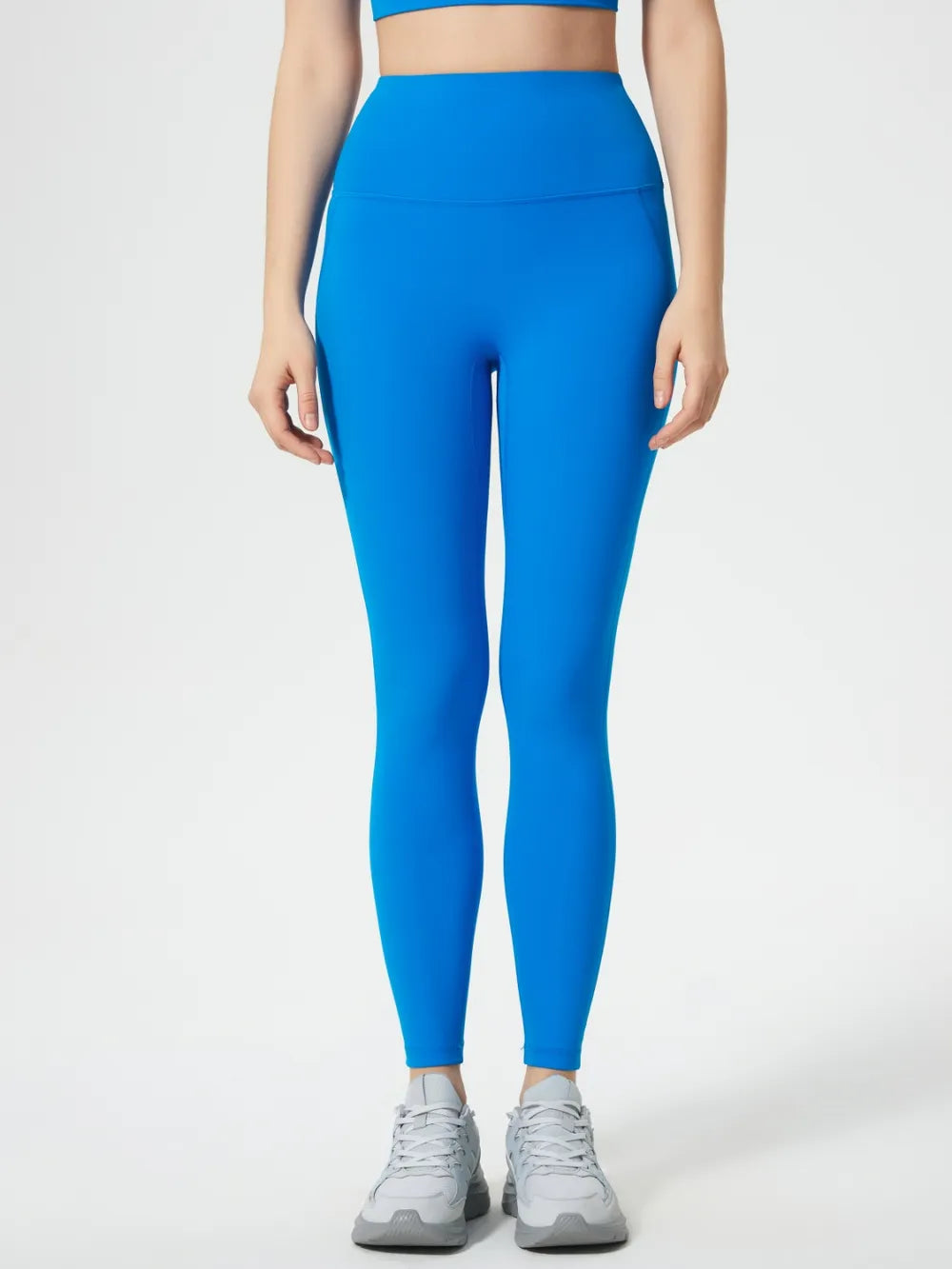 Wide Waistband Active Leggings in White for Women
