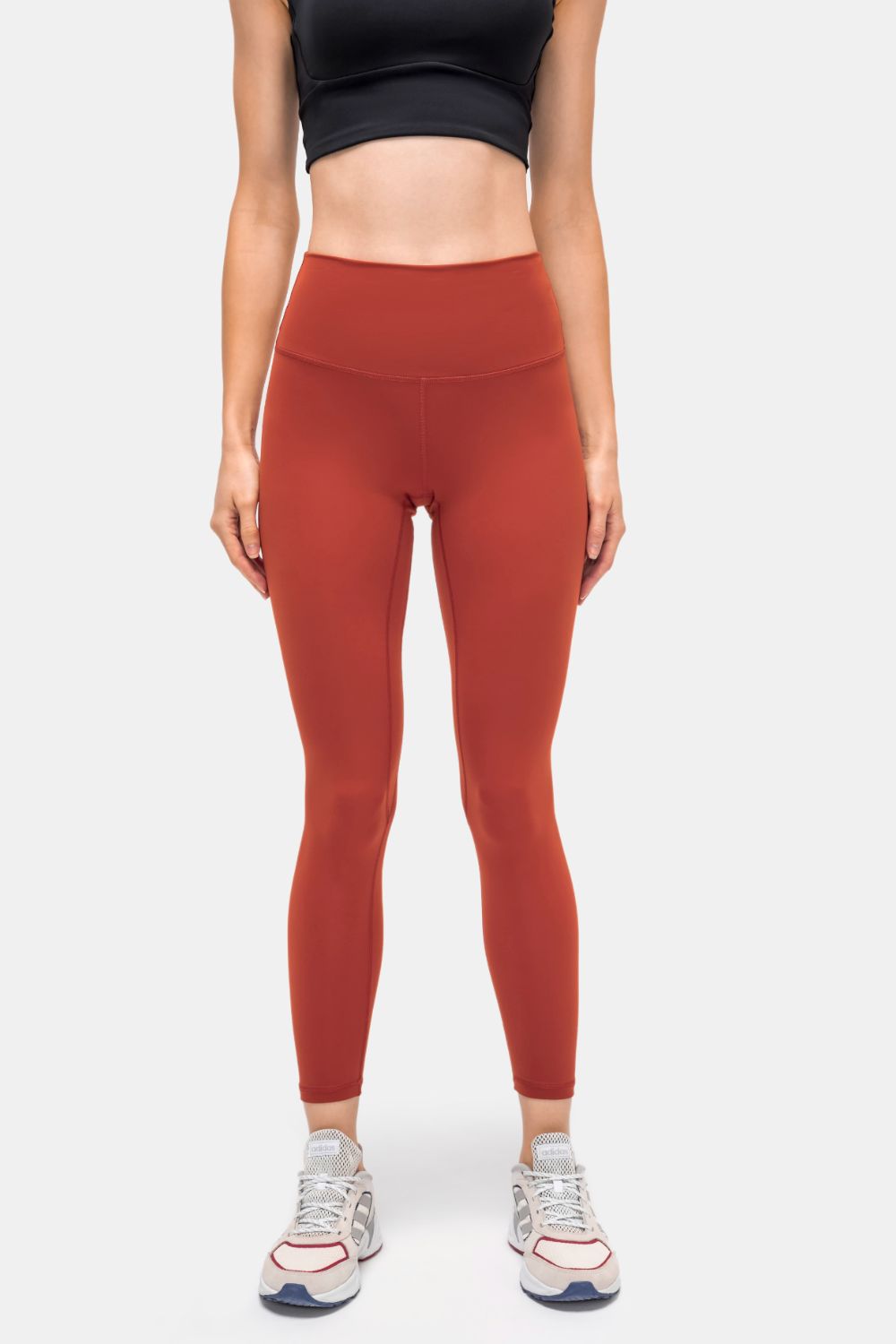 Invisible Pocket Sports Leggings in Brick Red for Women