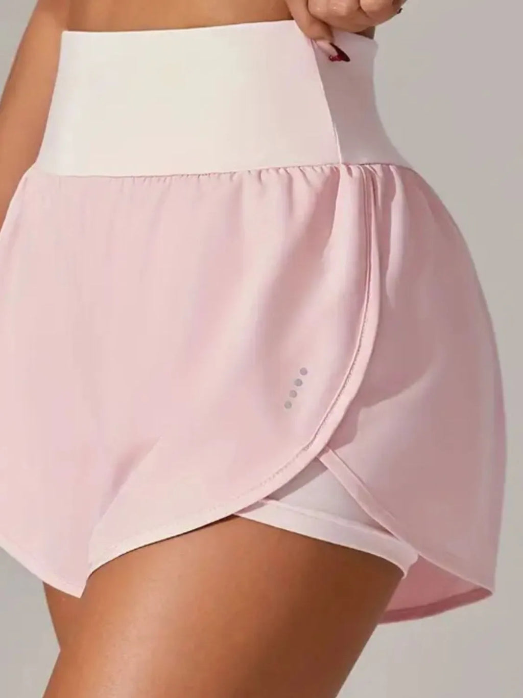 Pocketed High Waist Active Shorts in Blush Pink for Women