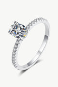 925 Sterling Silver Inlaid 1 Carat Moissanite Ring for Women