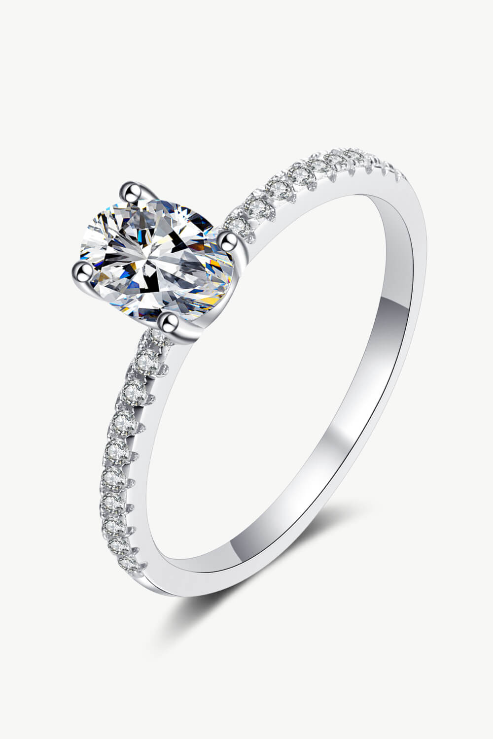925 Sterling Silver Inlaid 1 Carat Moissanite Ring for Women