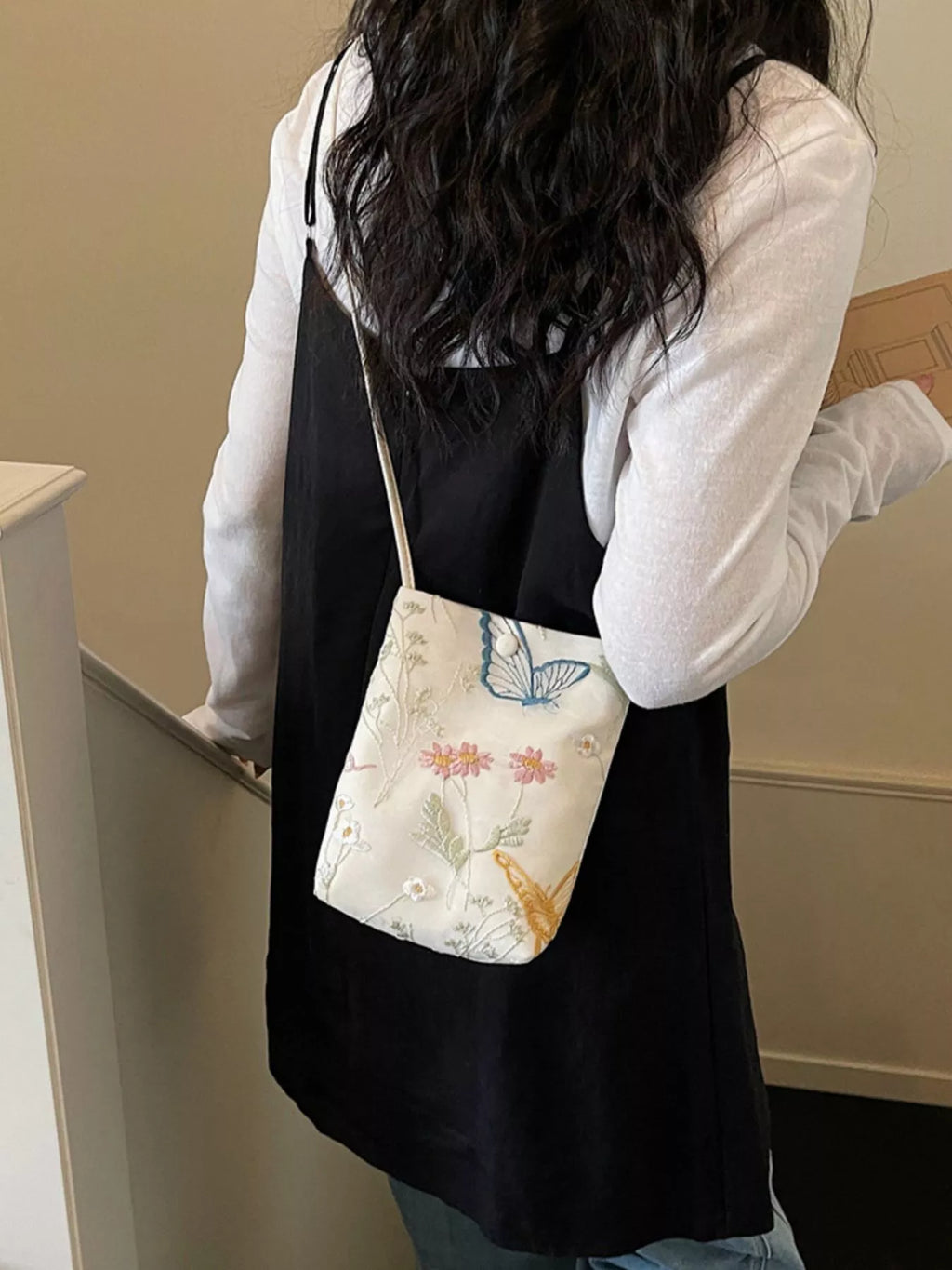 Embroidered Lightweight Crossbody Bag for Women