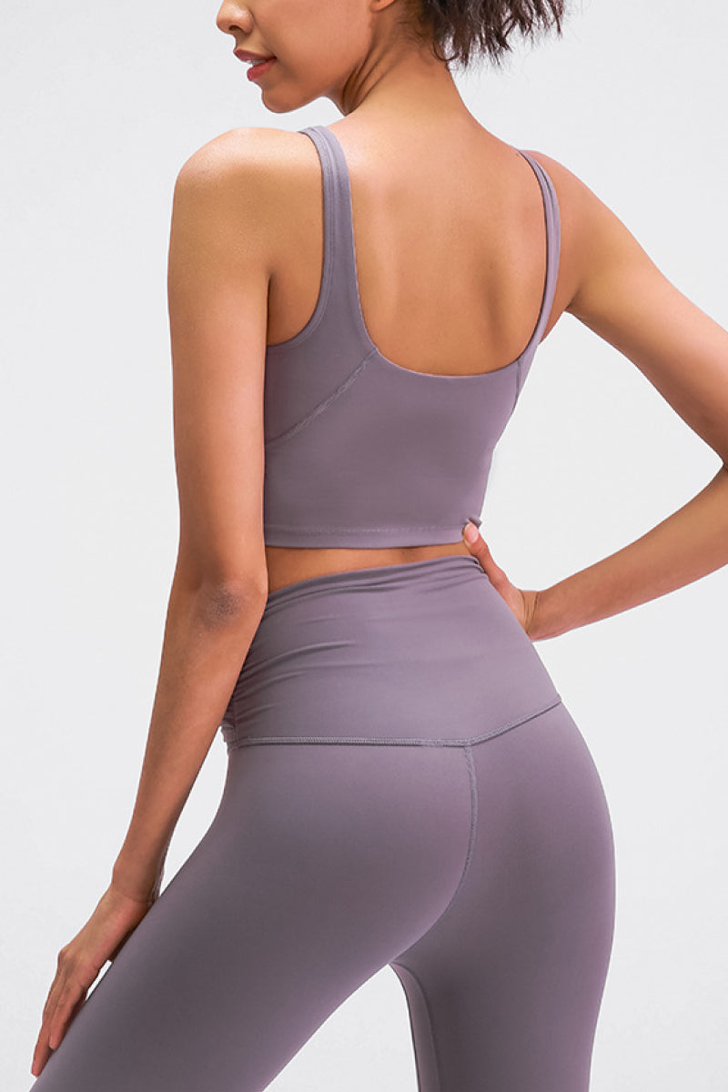 Scoop Back Sports Bra in Mauve for Women