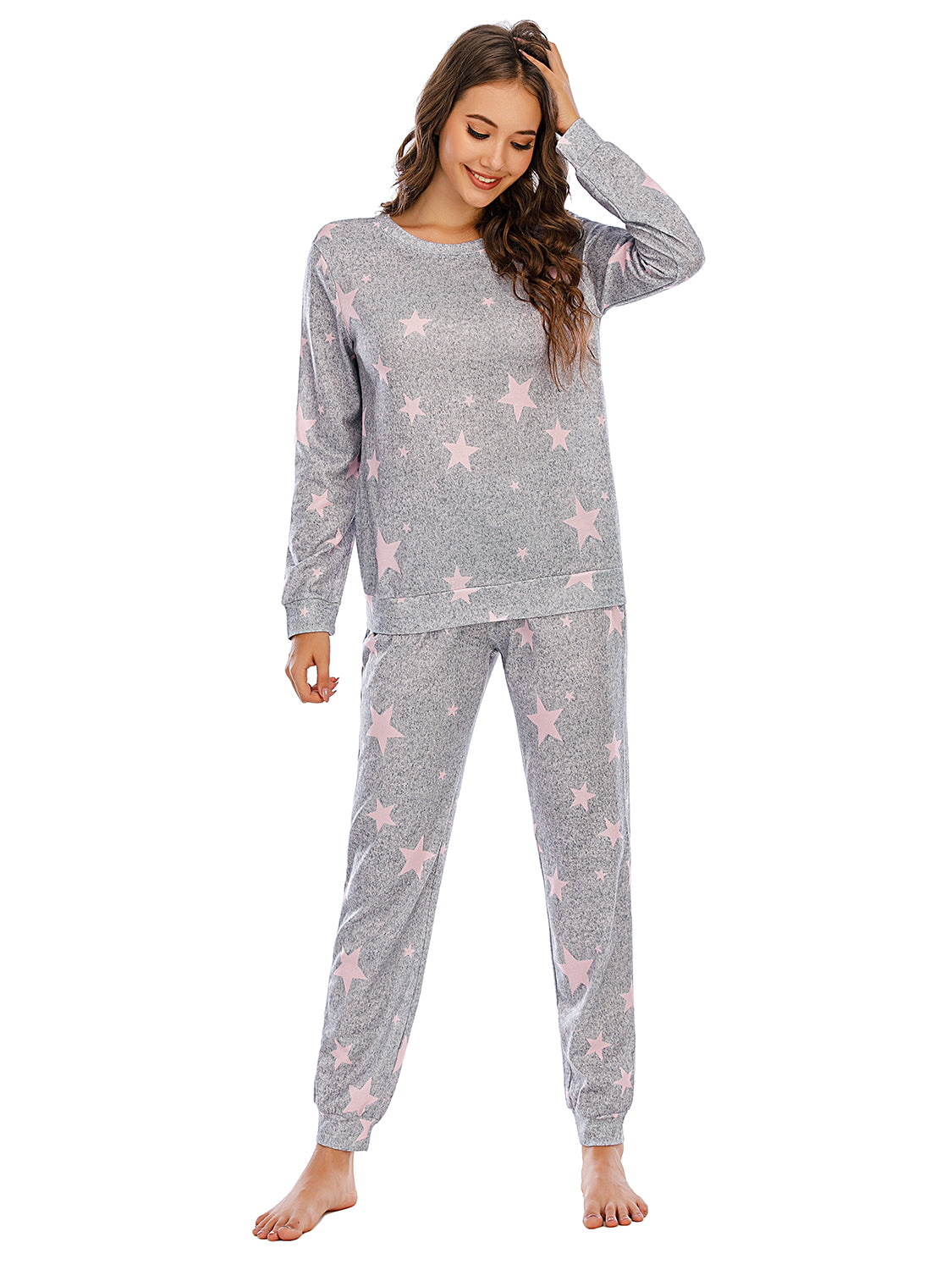 Star Top and Pants Lounge Set in Peacock Blue for Women