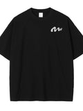 Round Neck Half Sleeve T-Shirt Plus Size in Black for Men