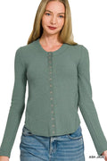 Double Knit Snap Button Shirts in Jade Green for Women