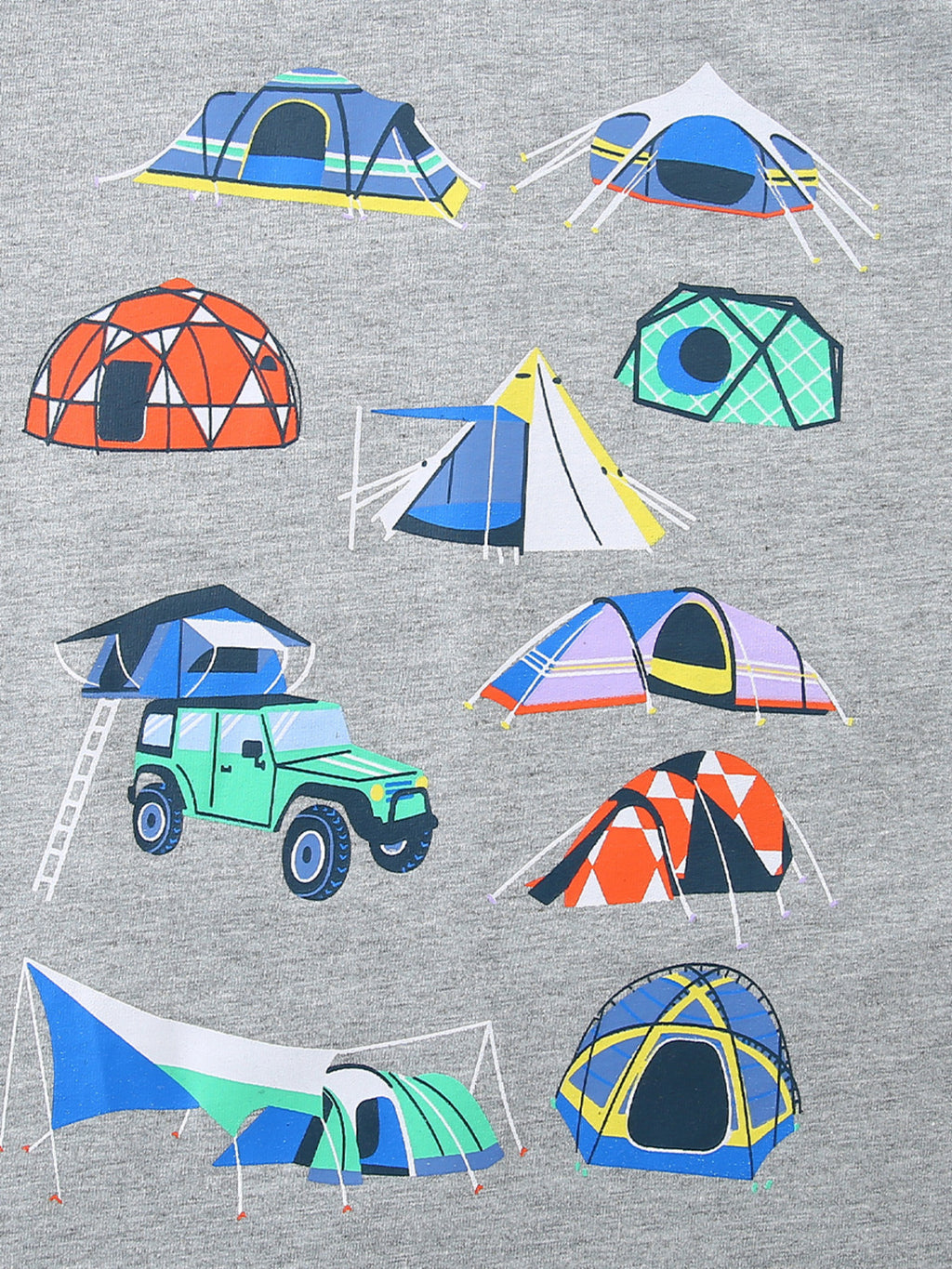 Camping Adventure Graphic Tee in Gray for Boys