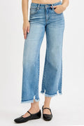 Mid Rise Crop Wide Leg Jeans Plus Size in Light for Women