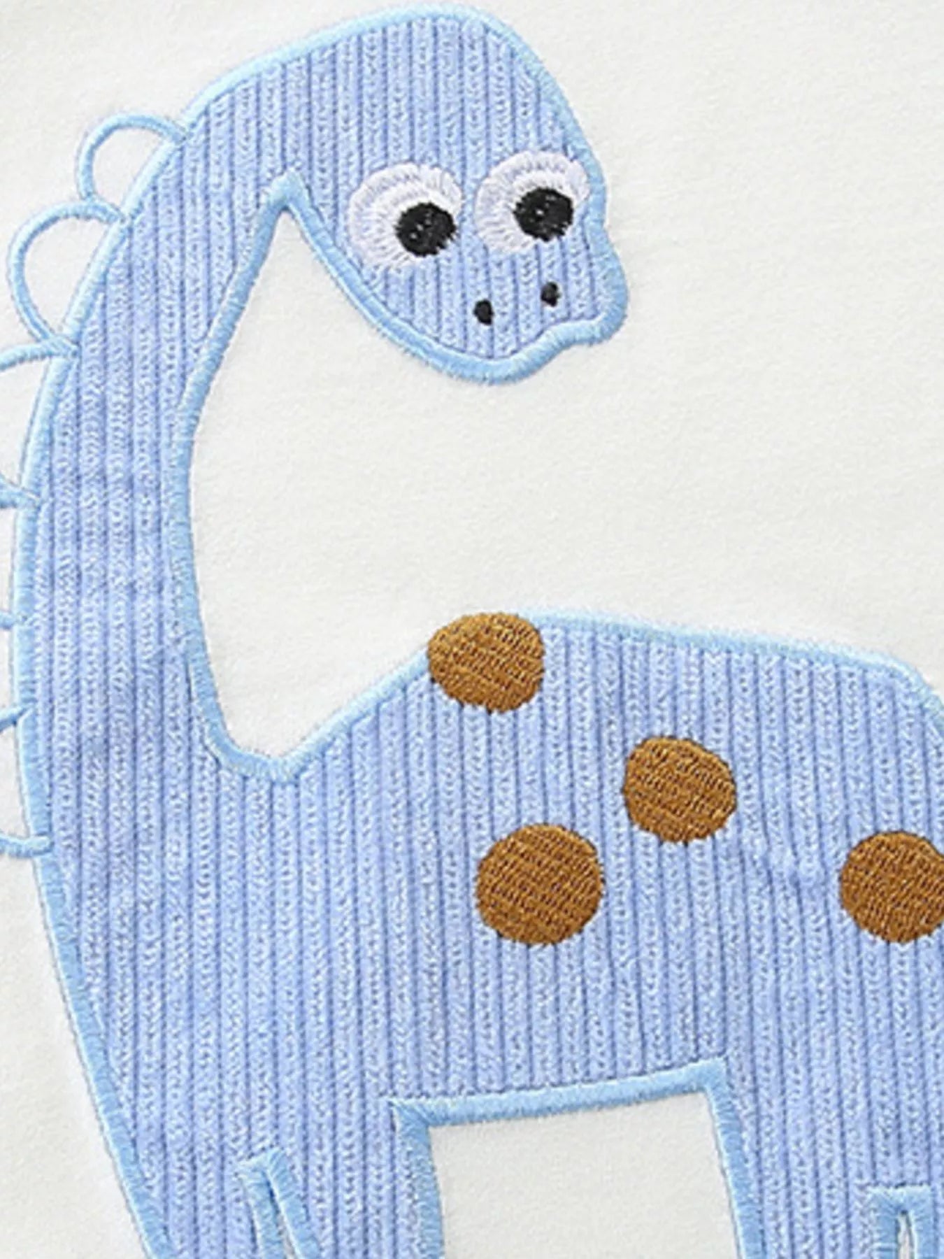 Dinosaur Applique Two-Piece Set in White for Boys