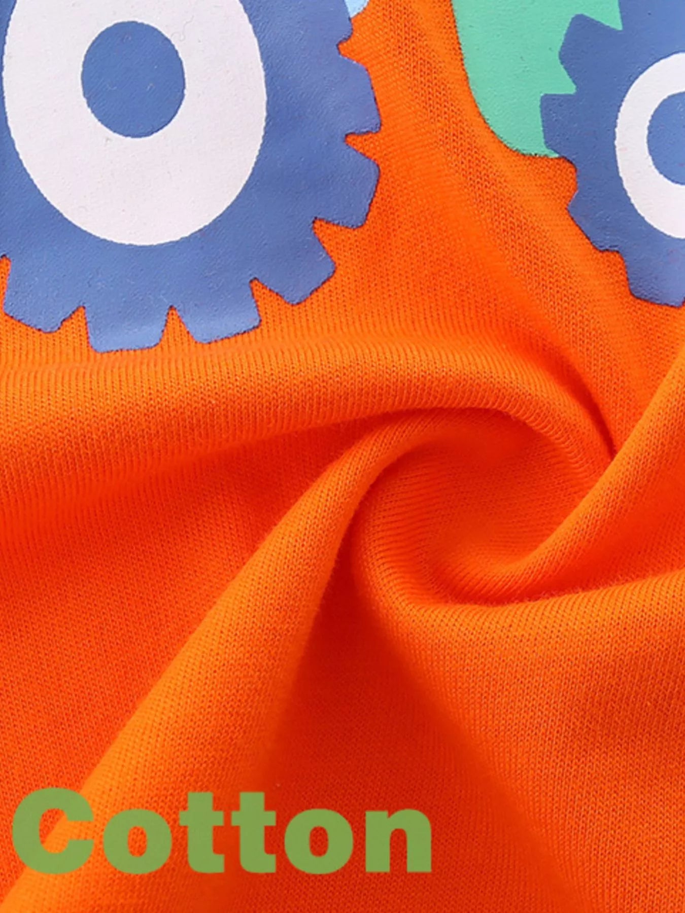 Tractor Print Casual T-Shirt in Orange for Boys