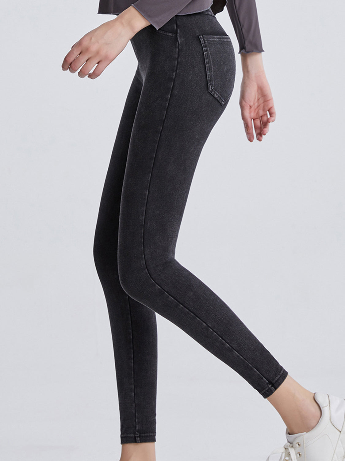 Wide Waistband Sports Leggings in Dark in Light for Women