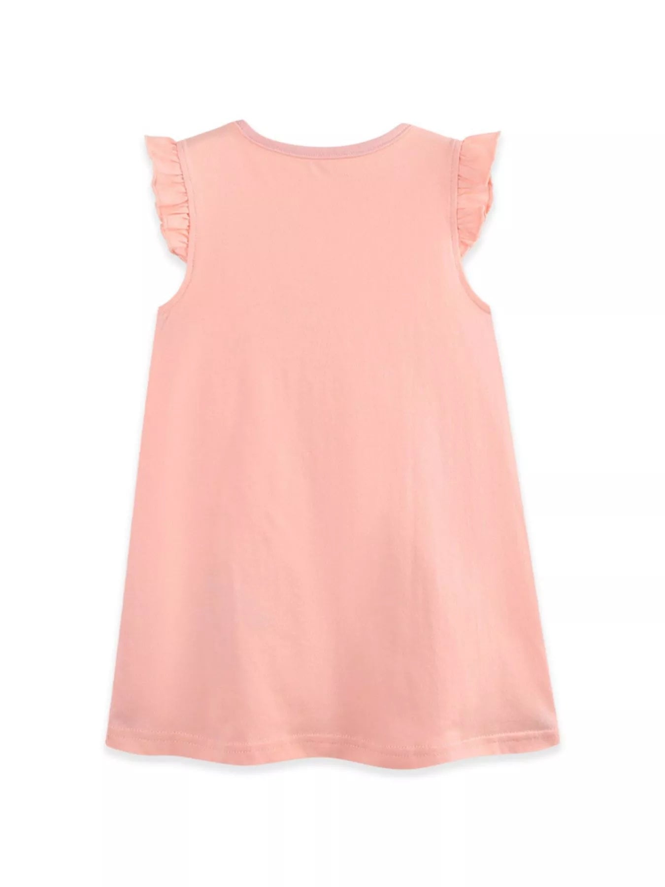 Floral Embroidered Ruffle Sleeve Casual Dress in Watermelon Pink for Girls