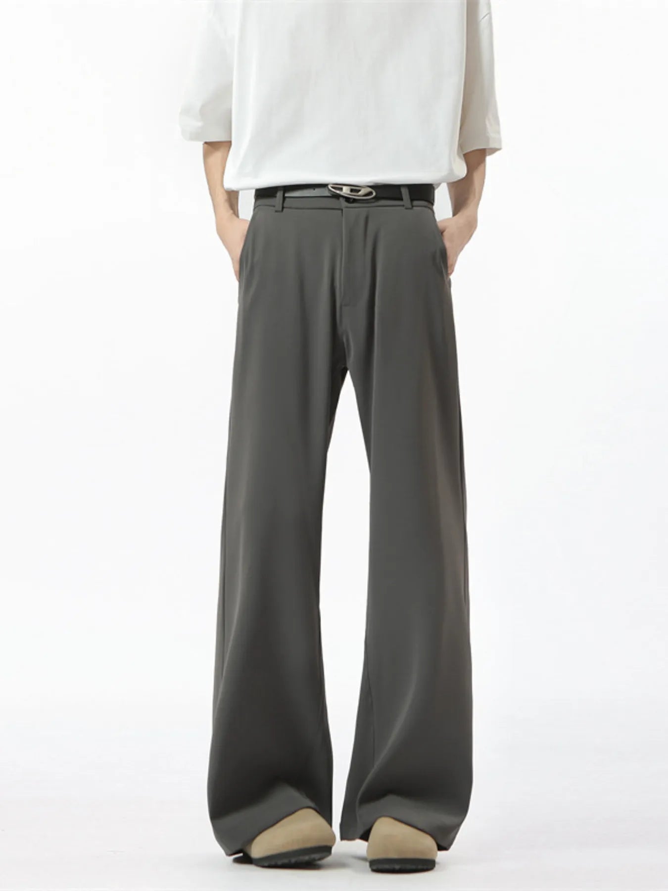 Wide Leg Pants Plus Size in Brown for Men