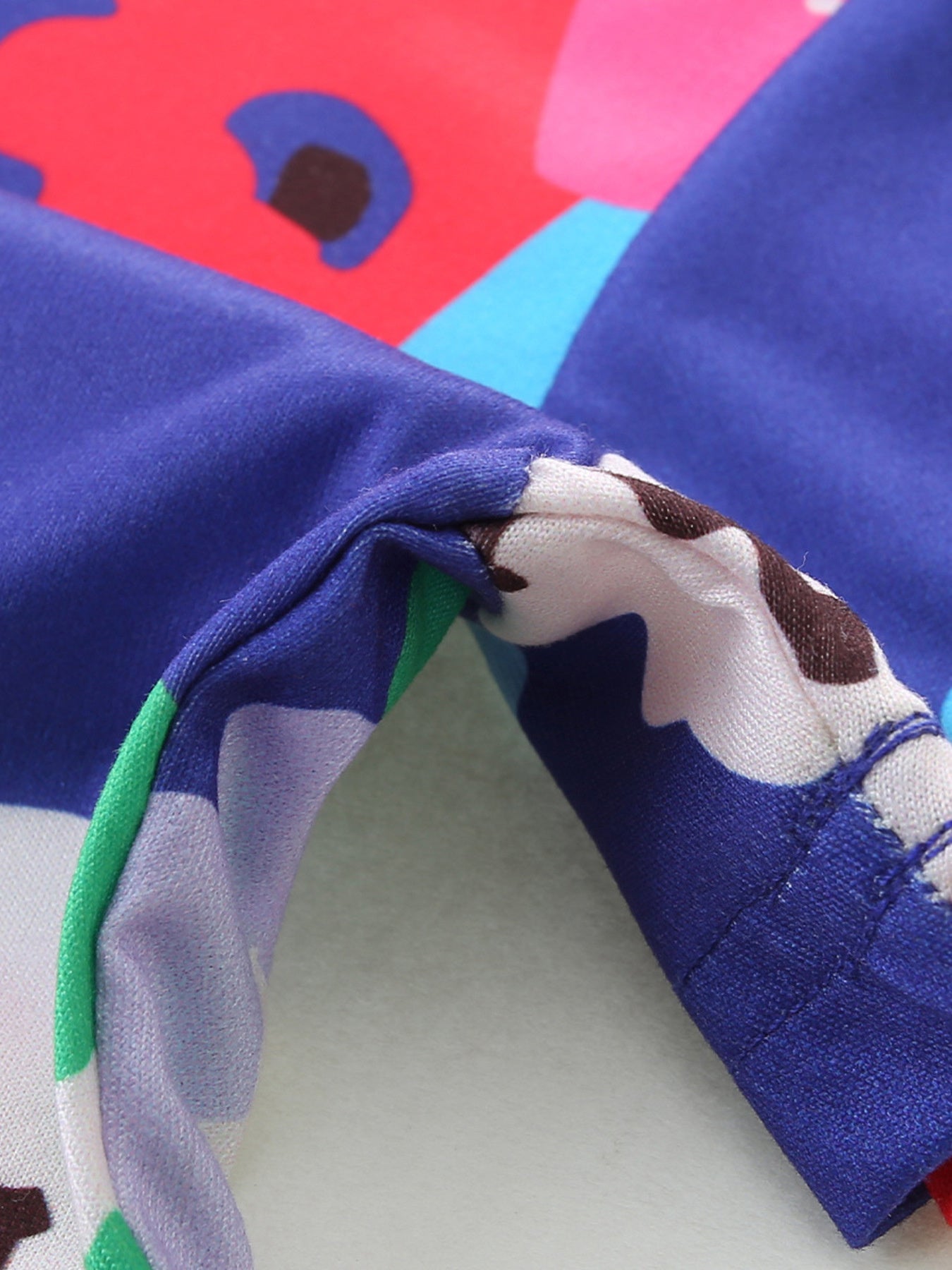 Floral Print Casual Short Sleeve Dress in Royal Blue for Girls