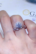 1 Carat Moissanite Platinum-Plated Ring in White for Women