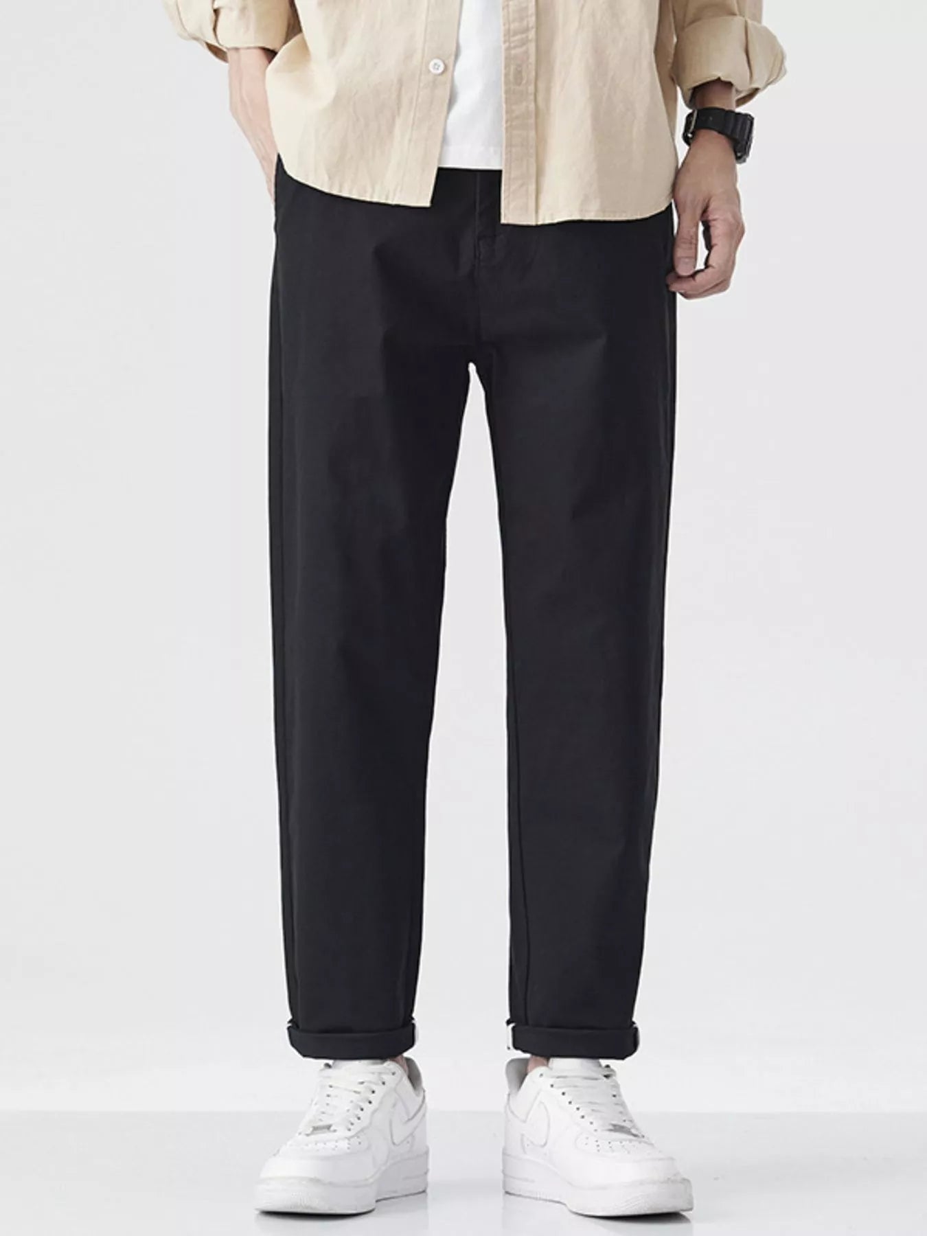 Loose Fit Pants in Khaki for Men