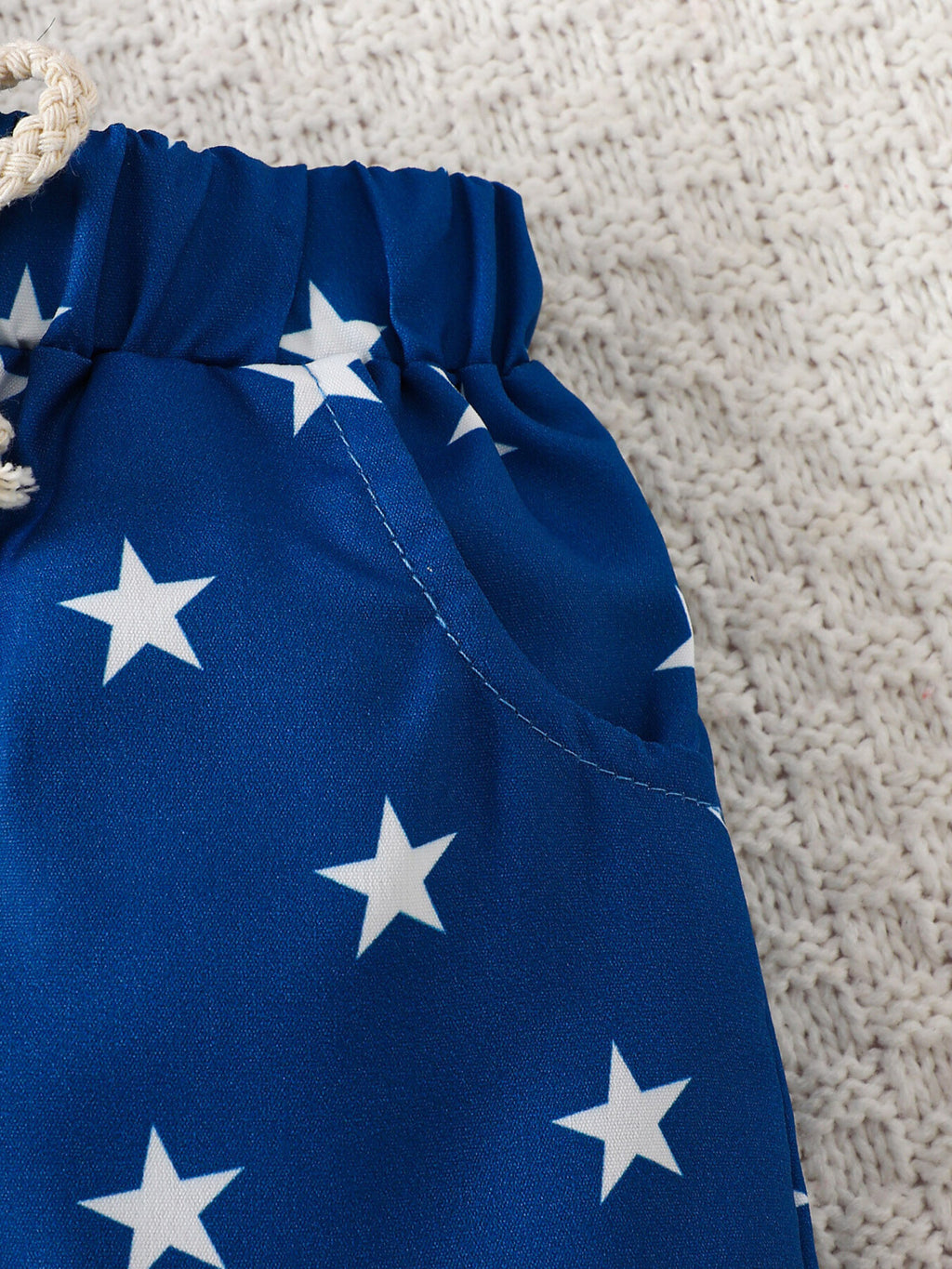 Patriotic USA Tee & Star Print Shorts Set for Boys
