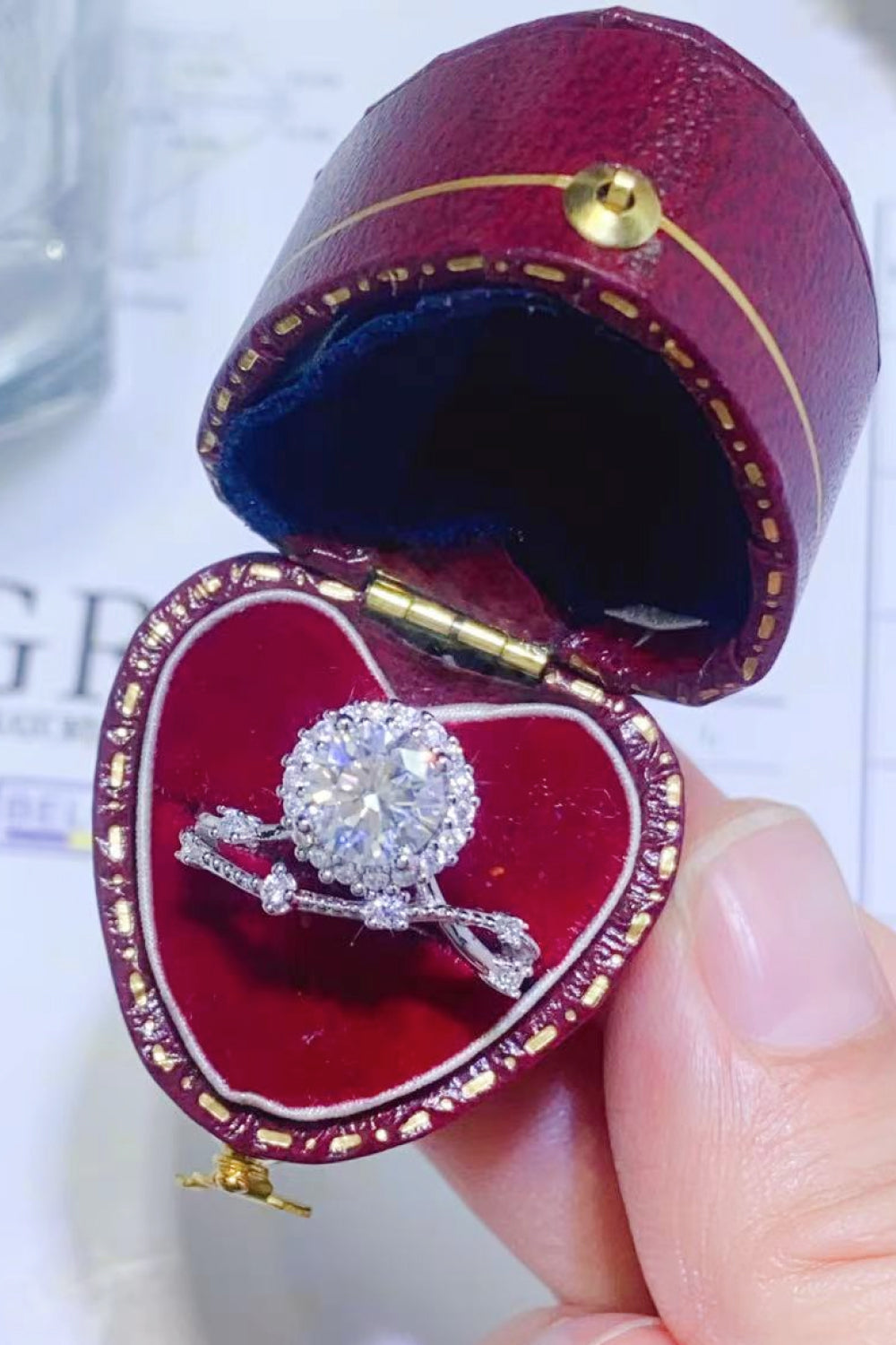 1 Carat Moissanite Platinum-Plated Ring in White for Women