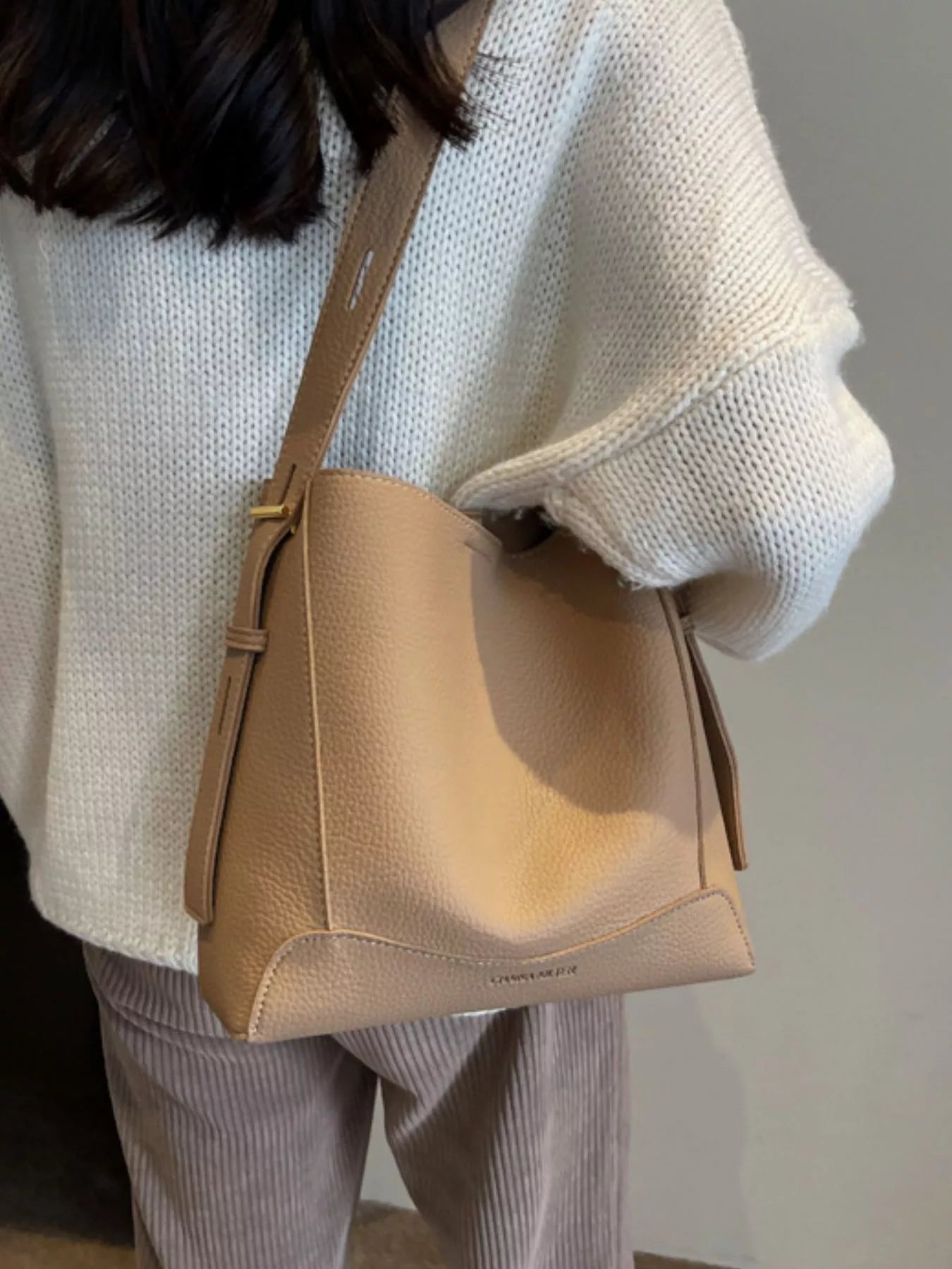 Leather Adjustable Strap Crossbody Bag for Women