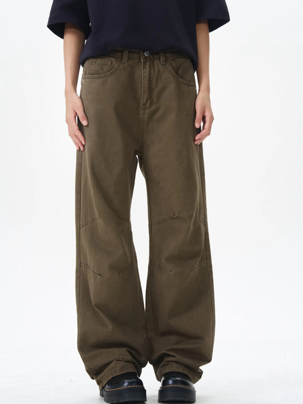 Wide Leg Pants in Brown for Men