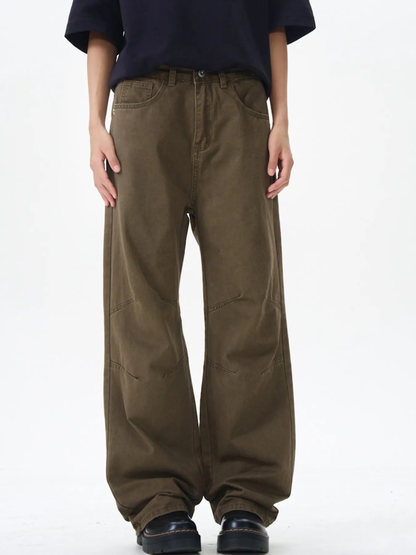 Wide Leg Pants in Brown for Men