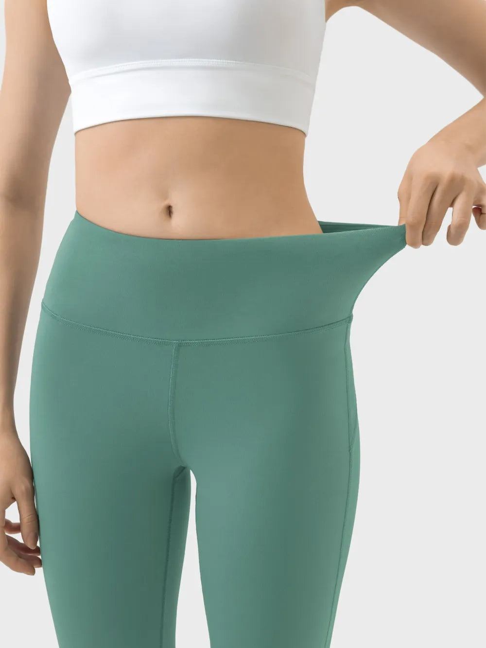 High Waist Active Pants in Mocha in Turquoise for Women