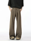 Wide Leg Pants Plus Size in Brown for Men