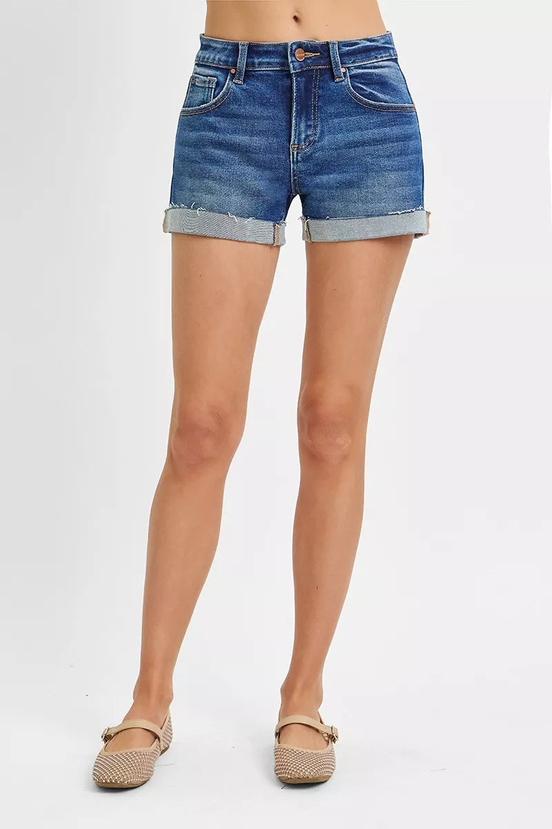 Low Rise Cuffed Shorts for Women